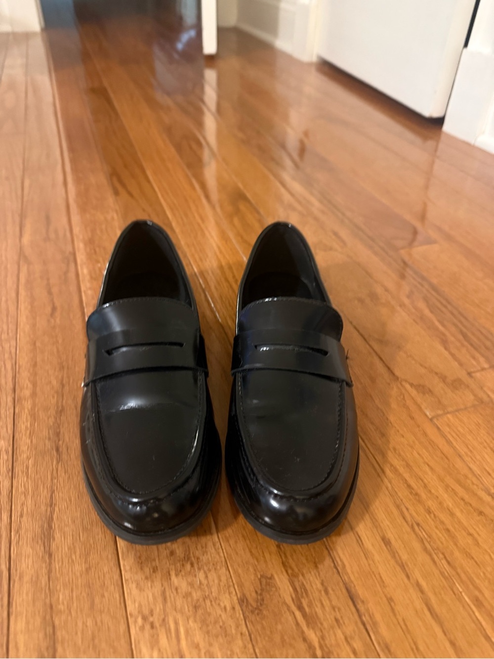 Banana Republic Black Patent Penny Loafers